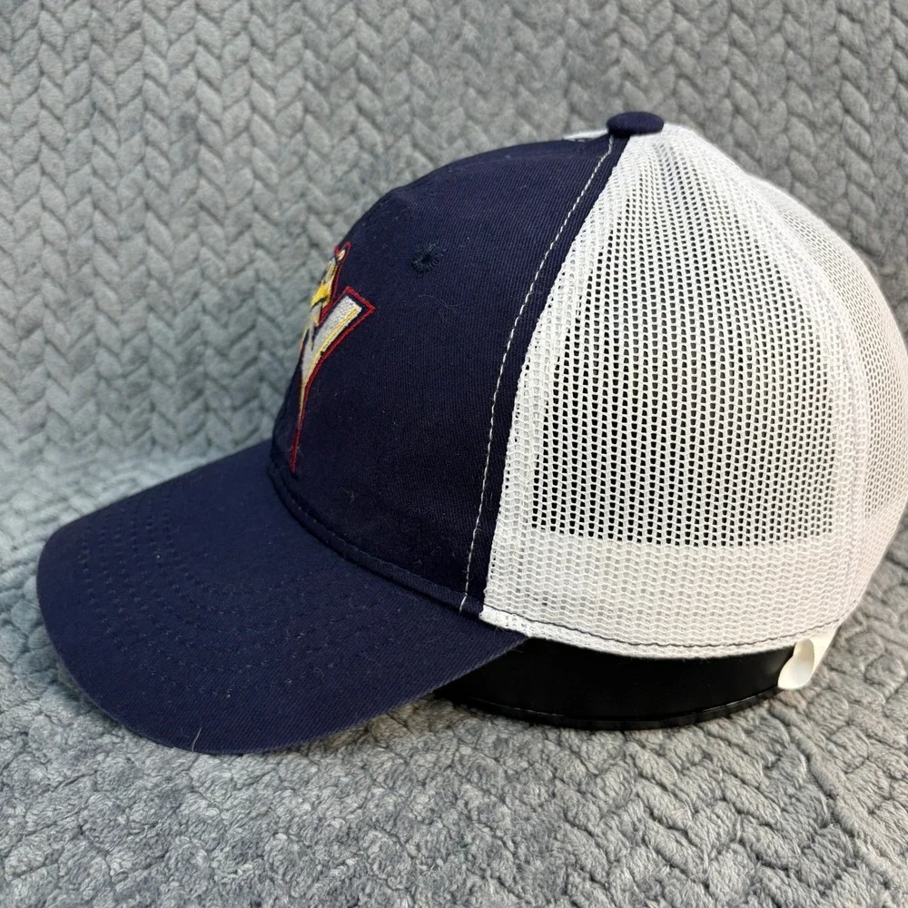 Nissin Top Ramen Trucker Hat Navy Blue White Mesh Snapback Cap Logo Patch